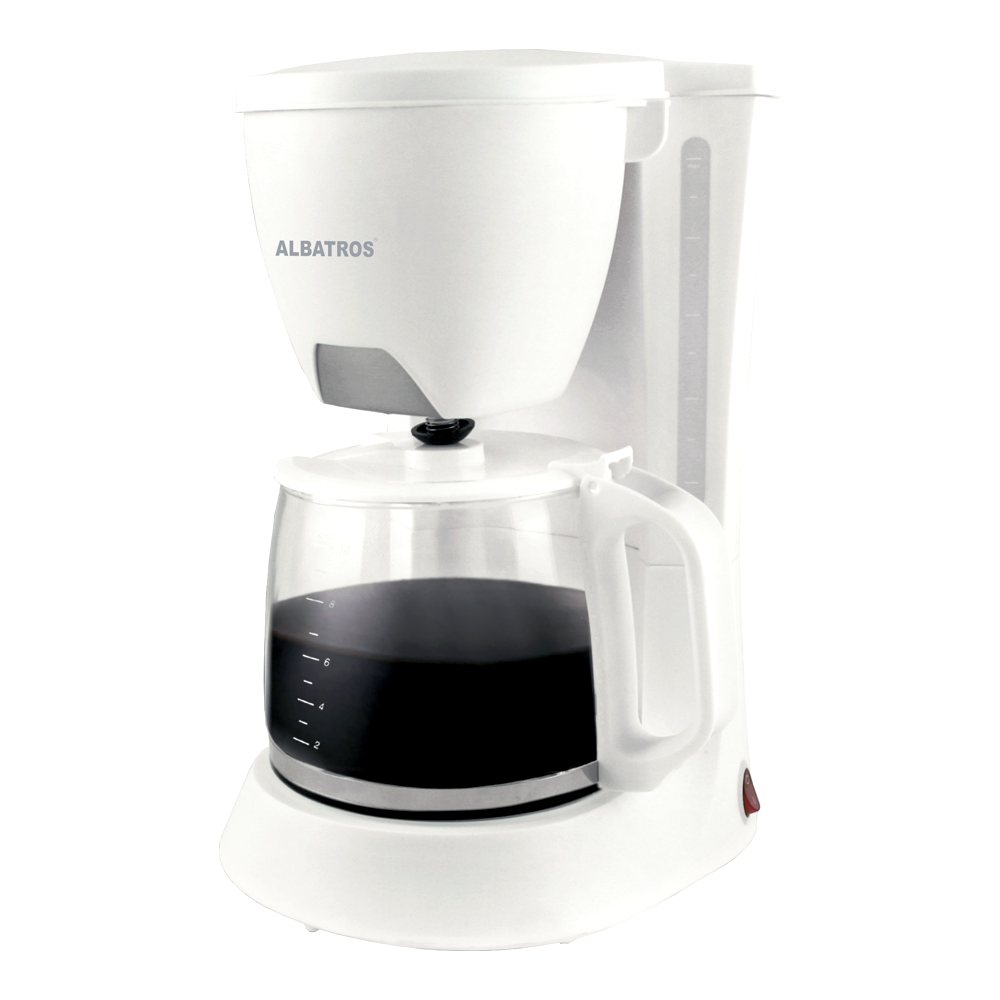 Filtru de cafea Albatros Verona White 2, 680 W, 8 - 10 ceşti, 1.2 L, Functie antipicurare, Cană de sticlă, Alb